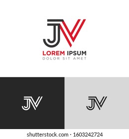 Initial Letter JV linked uppercase overlap modern logo design template. Suitable for business, consulting group company