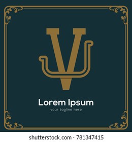 Initial letter JV logotype company name. Vector for company name.