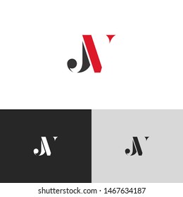 Initial Letter jv uppercase modern logo design template elements. red letter Isolated on black white grey background. Suitable for business, consulting group company.