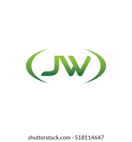 initial letter JW brackets uppercase logo green vector element template design