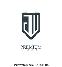 Initial Letter JW Company Design Logo Template