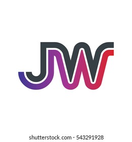 Initial Letter JW Linked Design Logo Company