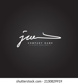 Initial Letter JW Logo - Handwritten Signature Logo