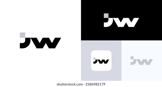 Initial letter JW logo, simple modern stylish monogram vector logo design, Icon JW with black color, Symbol premium template element.