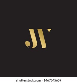 Initial letter jw uppercase modern logo design template elements. Gold letter Isolated on black  background. Suitable for business, consulting group company.