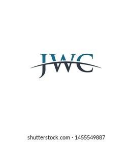 Initial letter JWC, overlapping movement swoosh horizon logo company design inspiration in blue and gray color vector