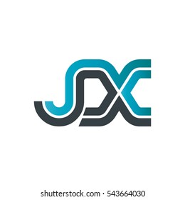 Initial Letter JX Linked Design Logo
