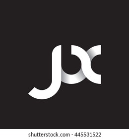 initial letter jx modern linked circle round lowercase logo white black