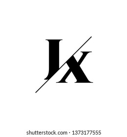 Initial Letter JX Monogram Sliced. Logo template isolated on white background