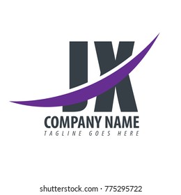 Initial Letter JX Overlapping Logo