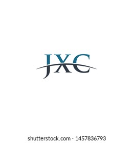 Initial letter JXC, overlapping movement swoosh horizon logo company design inspiration in blue and gray color vector