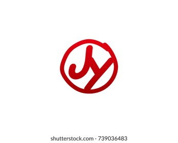 The initial letter JY handwritten logo