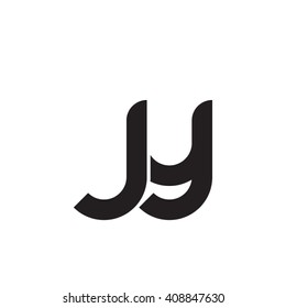 initial letter jy linked round lowercase monogram logo black