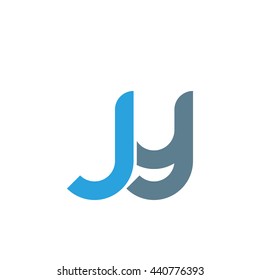 initial letter jy linked round lowercase logo blue