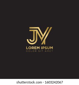 Initial Letter JY linked uppercase overlap modern gold logo vector design template. Suitable for business, consulting group company.