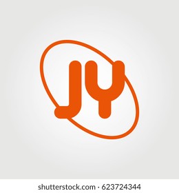 initial letter jy logo orange on white background