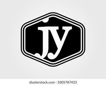 Initial letter jy lowercase logo minimalist black