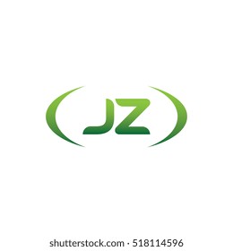 initial letter JZ brackets uppercase logo green vector element template design
