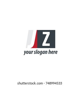 Initial Letter JZ Design Logo With Square