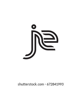 Initial letter jz, linked outline rounded lowercase, monogram black