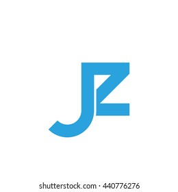 initial letter jz linked round lowercase logo blue