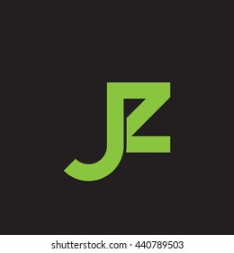 initial letter jz linked round lowercase logo green