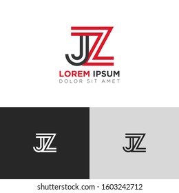 Initial Letter JZ linked uppercase overlap modern logo design template. Suitable for business, consulting group company