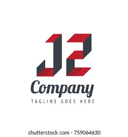 Initial Letter JZ Logo With Ribbon Style