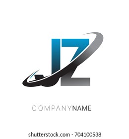 initial letter JZ logotype company name colored blue and grey swoosh design. logo design for business and company identity.