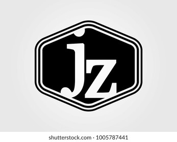 Initial letter jz lowercase logo minimalist black
