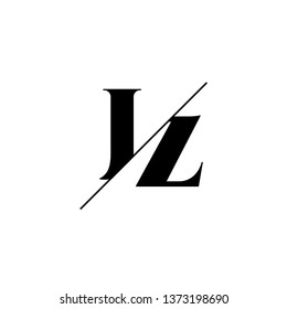 Initial Letter JZ Monogram Sliced. Logo template isolated on white background
