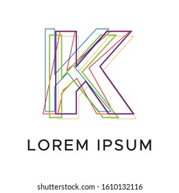 initial letter k abstract line logo