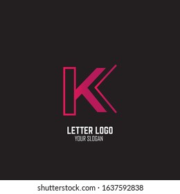 Initial Letter K Abstract With Line and Gradient