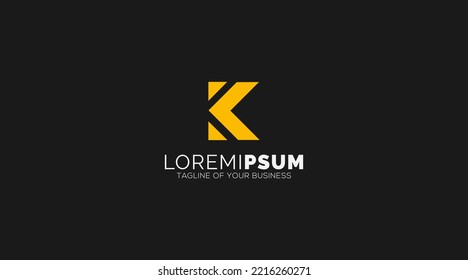 Initial Letter K Abstract Simple Minimal Modern Monogram Vector Logo Design