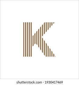 initial letter k abstract vertical line logo vector