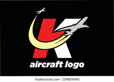 initial Letter K aircraft logo