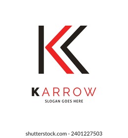 Initial Letter K Arrow Icon Vector Logo Template Illustration Design