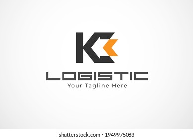 Initial Letter K  Arrow Logo, Letter K with arrow combination, Usable for Business and logistic Logos, Flat Vector Logo Design Template, vector illustration