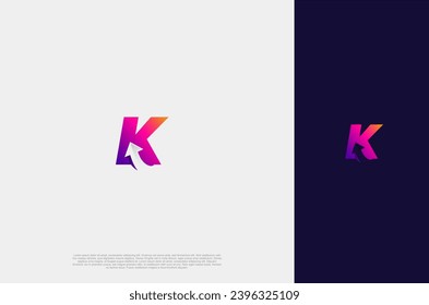 
Initial Letter K with Arrow logo. Dynamic movement. logistic. Vector Illustration design template