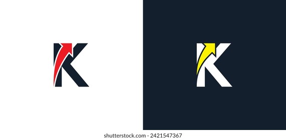 initial Letter K Arrow Logo Concept icon sign symbol Design Element. Financial, Consulting, Logistics Logotype. Vector illustration logo template