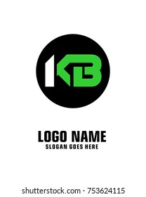 Initial letter K & B logo template vector