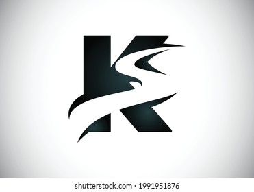 Letra inicial K con diseño vectorial de diseño de logotipo de retroceso S o de ruta, símbolo alfabético gráfico para identidad empresarial