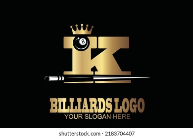 initial Letter K billiard  logo