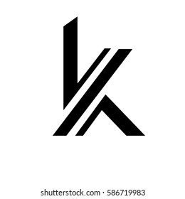 initial letter K black color logo vector