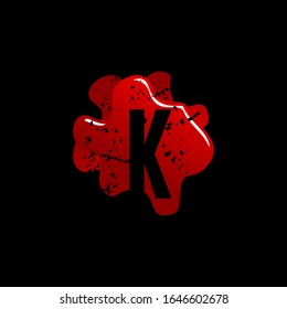 Initialbuchstabe K mit Logo-Design der Blutplatine