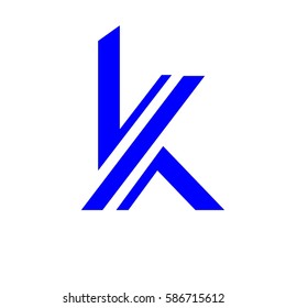 initial letter K blue color logo vector