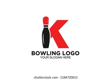 initial Letter K bowling  logo