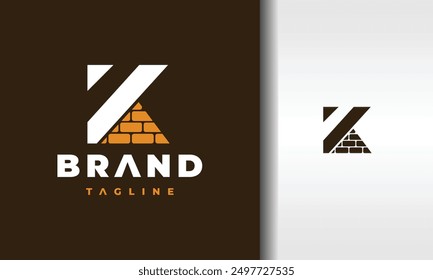 initial letter K brick logo