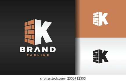 initial letter K brick logo