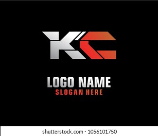 Initial letter K C logo template vector